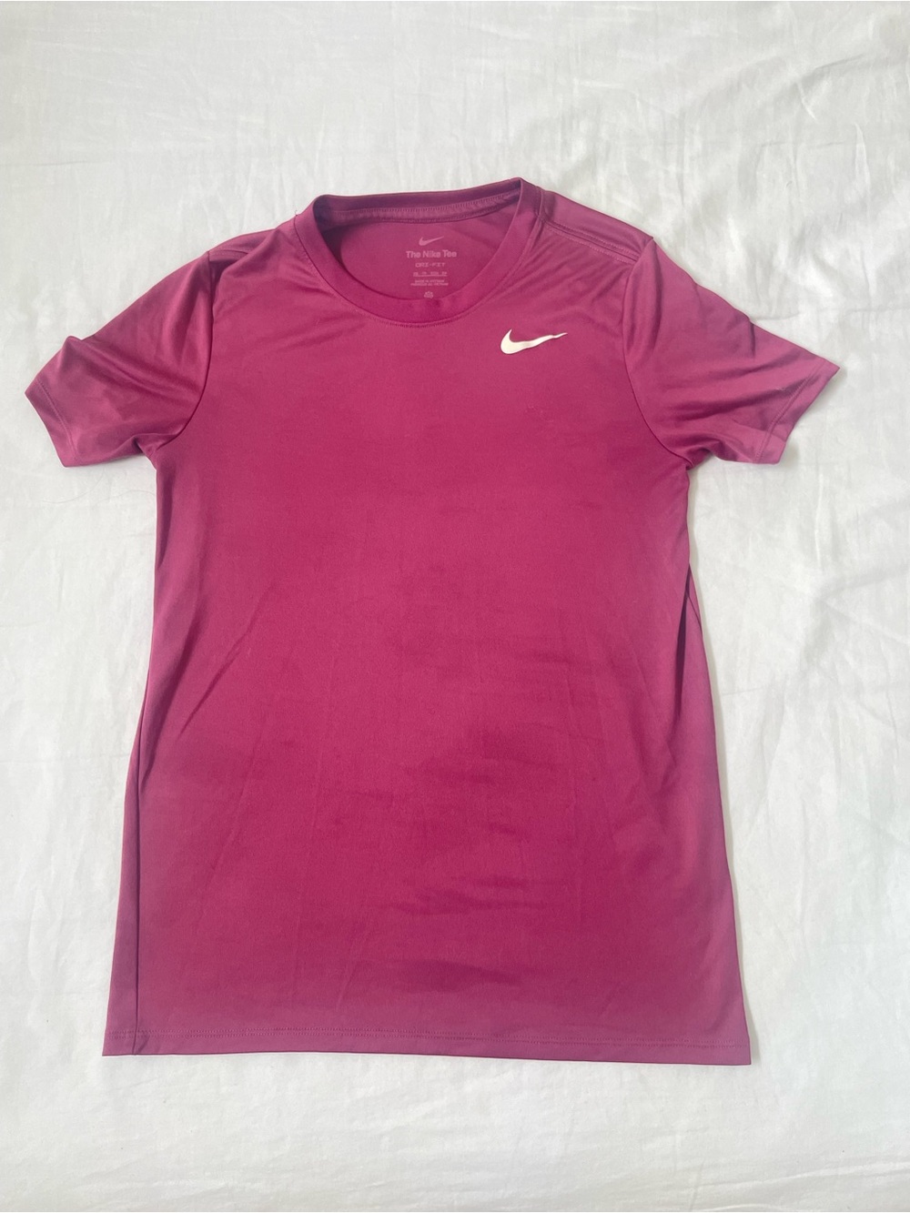 Nike Kids Short Sleeve Athletic Tee - Magenta with White Swoosh